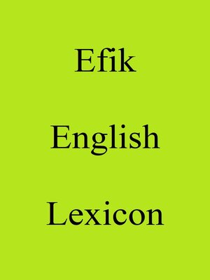 cover image of Efik English Lexicon
